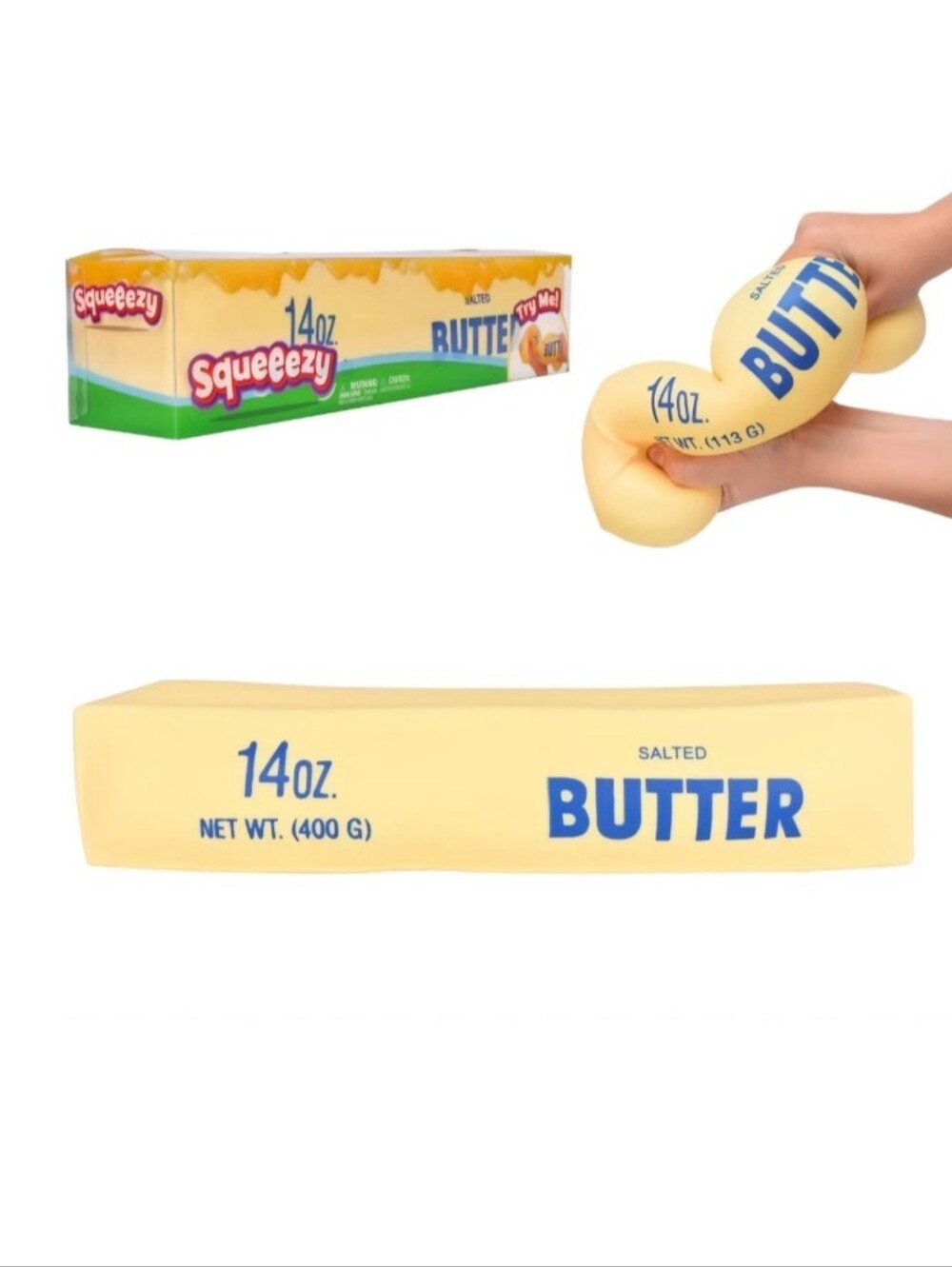 Squeeezy 14oz Butter Stress Toy - Yellow